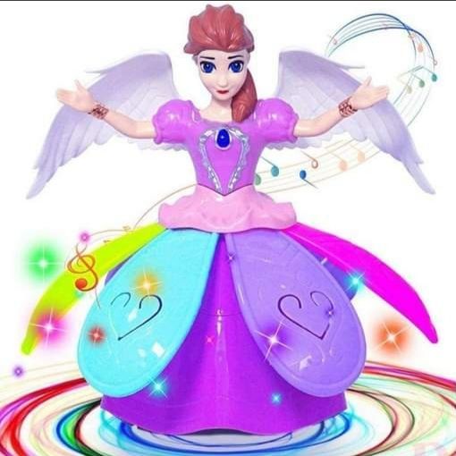 Dancing Angel Doll for Kids – Rotating Princess with Flashing Lights & Music | Battery Operated Gift Toy