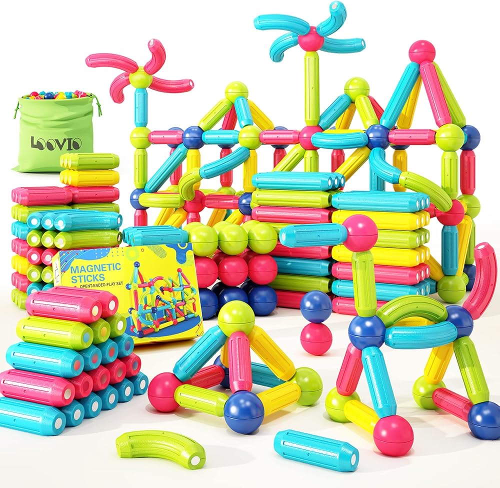 Magnetic Bar Building Blocks for Kids – STEM Educational Construction Toy Set