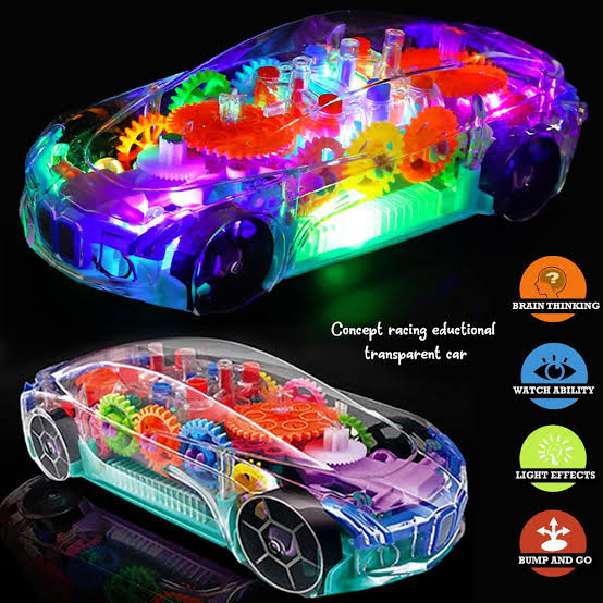 đ Transparent Concept Racing Car Toy with Light & Sound. Gear Simulation Racing Car with Lights & Sound - Image 3